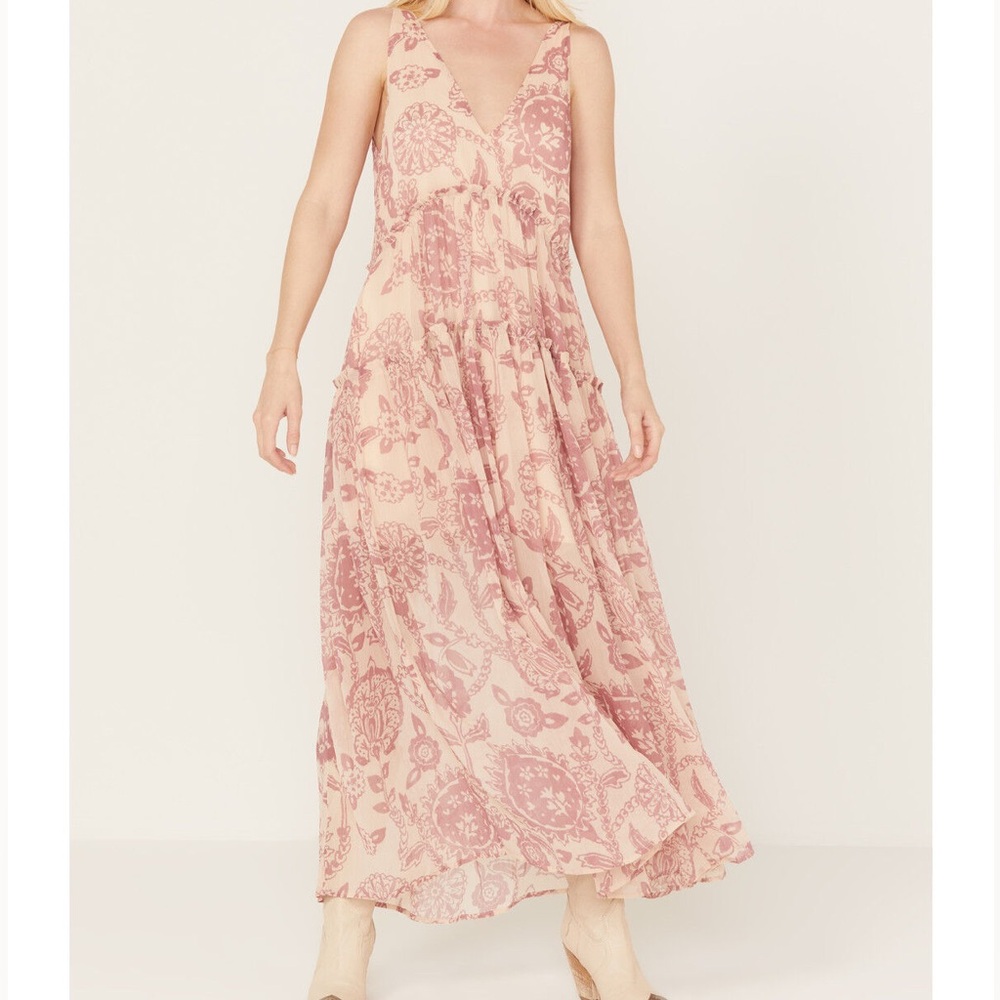 Free People Pink Paisley Maxi Dress